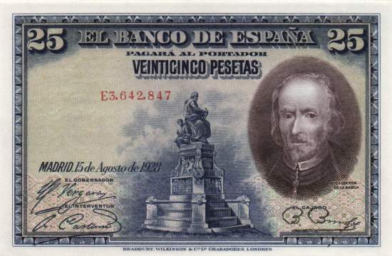 25 Pesetas 15.8.1928